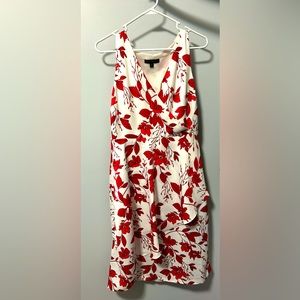 Red and white cocktail dress